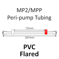 MP2 Two Stop, PVC, 1.09mm, White-Red FLARED 12/pk [20-2117F] MAIN