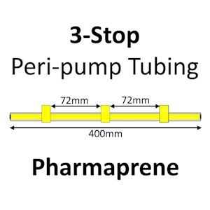 Three Stop, Pharmaprene, 1.42mm, Yellow-Yellow-Yellow 12/pk [21-1821] LARGE