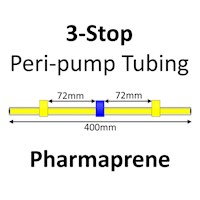 Three Stop, Pharmaprene, 1.52mm, Yellow-Blue-Yellow 12/pk [21-1822] MAIN