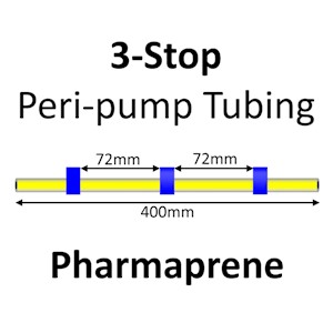 Three Stop, Pharmaprene, 1.65mm, Blue-Blue-Blue 12/pk [21-1823] LARGE