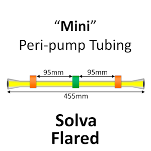 Mini Peri-Pump Tubing, Solva, 3-Stop, 0.38mm, Orange-Green-Orange FLARED 12/pk [22-1408F] LARGE