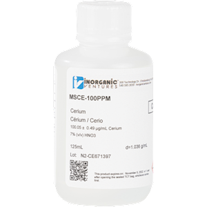 100 µg/mL Cerium in dilute Nitric Acid, 125mL LARGE