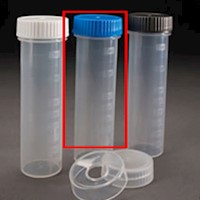 50mL Digestion Vessel, Flat Bottom, Graduated, w. BLUE Cap, PP-H,  500/Pkg [50-8021] MAIN