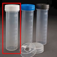 50mL Digestion Vessel, Flat Bottom, Graduated, w. WHITE Cap, PP-H,  500/Pkg [50-8023] MAIN