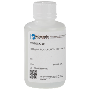 1000 ppm 7 Anion IC Calibration/Quality Control Standard [37-IV-STOCK-59] LARGE