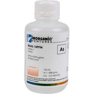 10 µg/mL Arsenic in dilute Nitric Acid [30-MSAS-10PPM] LARGE