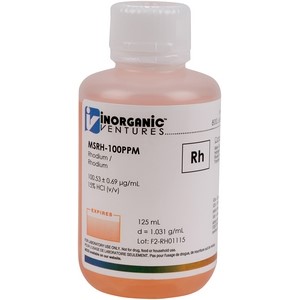 100 µg/mL Rhodium in dilute Hydrochloric Acid [30-MSRH-100PPM] LARGE