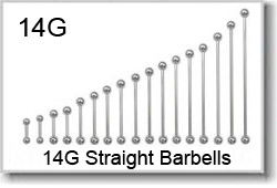 14 Gauge Body Piercing Barbells
