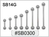 SB0300, 14G Straight Barbells THUMBNAIL