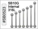 SB0523, 10 Gauge Barbells THUMBNAIL