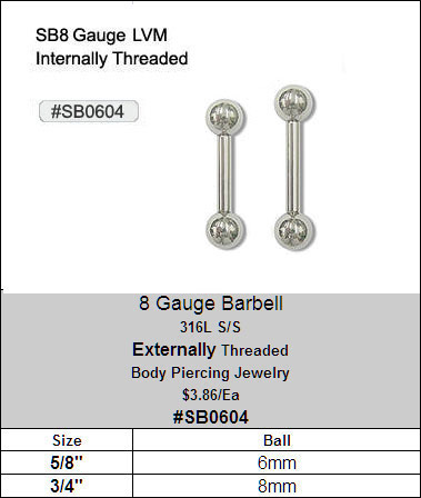 SB0604, 8G Externally Threaded MAIN