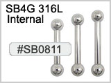 SB0811, 4 Gauge Barbell Atlantic THUMBNAIL