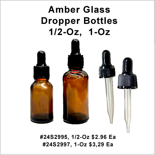 24S2995 7 Amber Glass Dropper Bottles MAIN