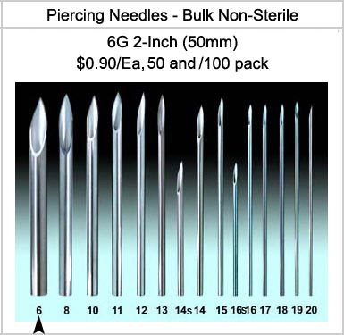 Non-Sterile 6G Piercing Needles