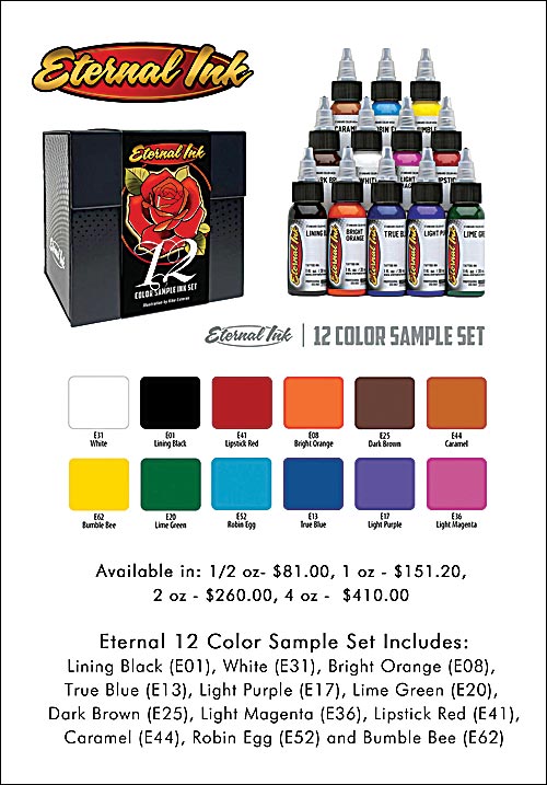 Eternal Ink 12 Color Sample Ink Set MAIN