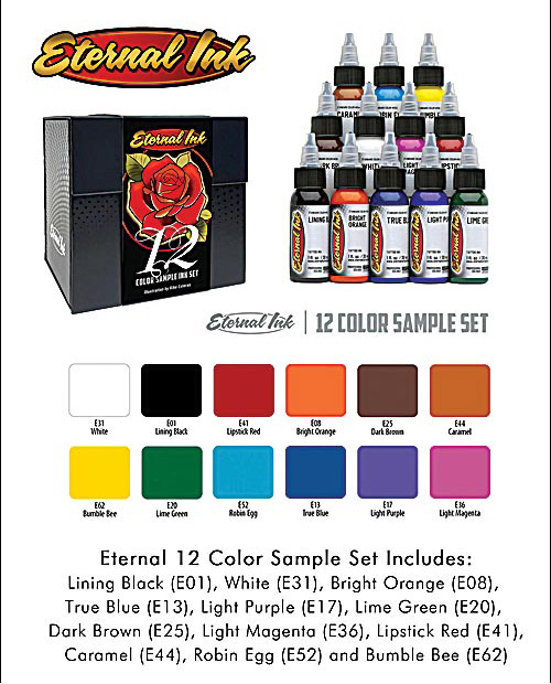 Eternal Ink 12 Color Sample Ink Set MAIN