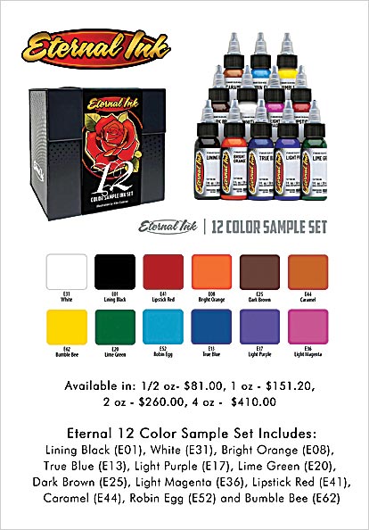 Eternal Ink 12 Color Sample Ink Set MAIN