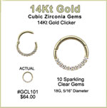 GCL101 14Kt Yellow Gold 10-Gem Clicker THUMBNAIL