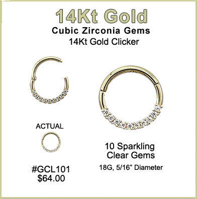 GCL101 14Kt Yellow Gold 10-Gem Clicker MAIN