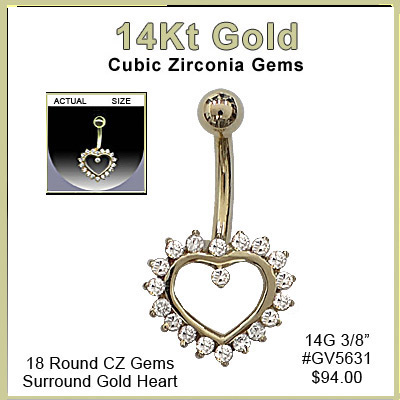 14Kt Yellow Gold #GV5631  Open Heart MAIN