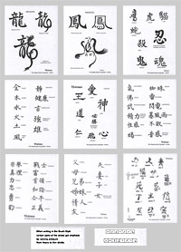 Custom 9 Sheet Japanese Kanji Set SWATCH