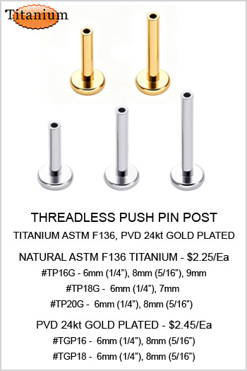 Push Pin Posts Titanium ASTM F136 MAIN