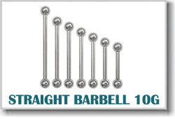 10 Gauge Body Piercing Barbells