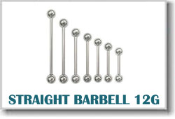 12 Gauge Body Piercing Barbells