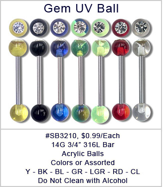 SB3210 Gem UV Barbells MAIN