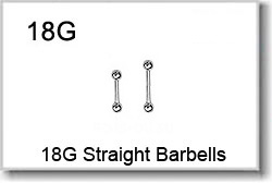 18 Gauge Body Piercing Barbells