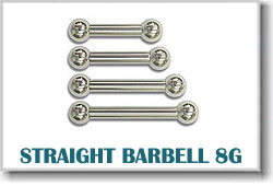 8 Gauge Body Piercing Barbells