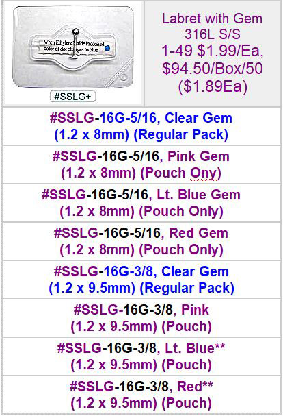SSLG Gem Labret Ready-to-use Pre-Pack MAIN