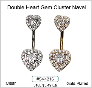 SV4216 Double Cluster Heart Gem Navel MAIN