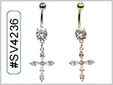 #SV4236 - 14G Cross Gem Dangle THUMBNAIL