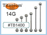 TB14, 14G Titanium Barbells Bulk THUMBNAIL