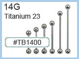 #TB14, 14G Titanium Barbells THUMBNAIL