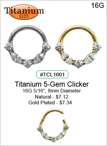 TCL1601 5-Gem Titanium Clickers MAIN