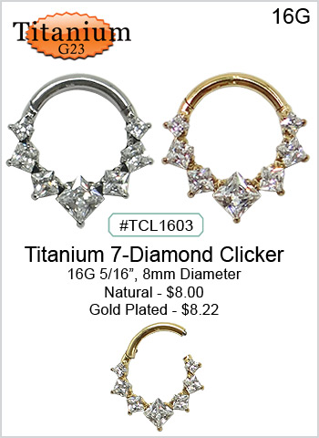 TCL1603 7-Diamond Titanium Clickers MAIN