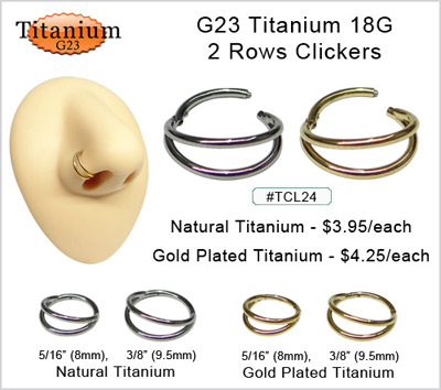 TCL24 -18G 2 Row Clickers,  G23 Titanium MAIN