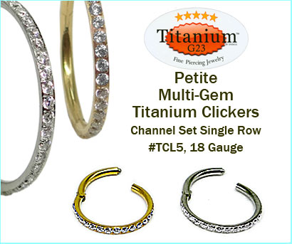 Titanium Mini 18G Gem Hoop Clickers TCL5 MAIN