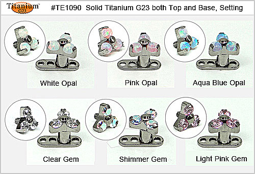 TE1090 Micro Dermal 3-Opal and 3-Gem Top MAIN