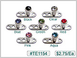 TE1154, S/S Gem Dermals  2.5mm Tops THUMBNAIL