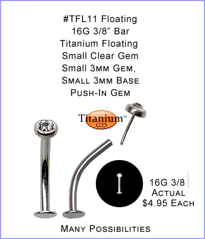 TFL11 Floating Clear Gem Curve 16G Push-In MAIN
