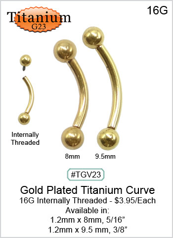 TGV23 Gold Plated Titanium 23 16G Curve MAIN