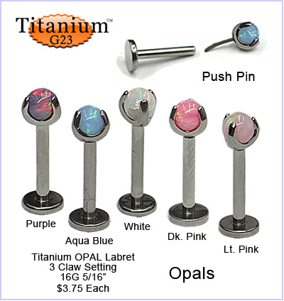 TL1624 16G Titanium Opal Push Pin Flat Back MAIN
