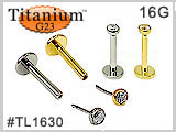 TL1630 Titanium Push Pin Bezel Set Gem THUMBNAIL