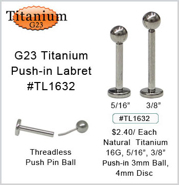 TL1632 3mm Push Pin Ball Titanium 16G MAIN