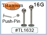 TL1632 3mm Push Pin Ball Titanium 16G THUMBNAIL