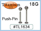TL1634 3mm Push Pin Ball Titanium 18G THUMBNAIL