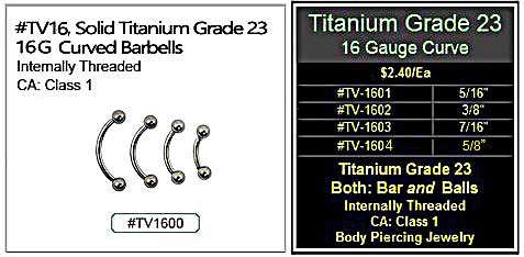TV1600 Titanium 23 16G Curve Barbell MAIN